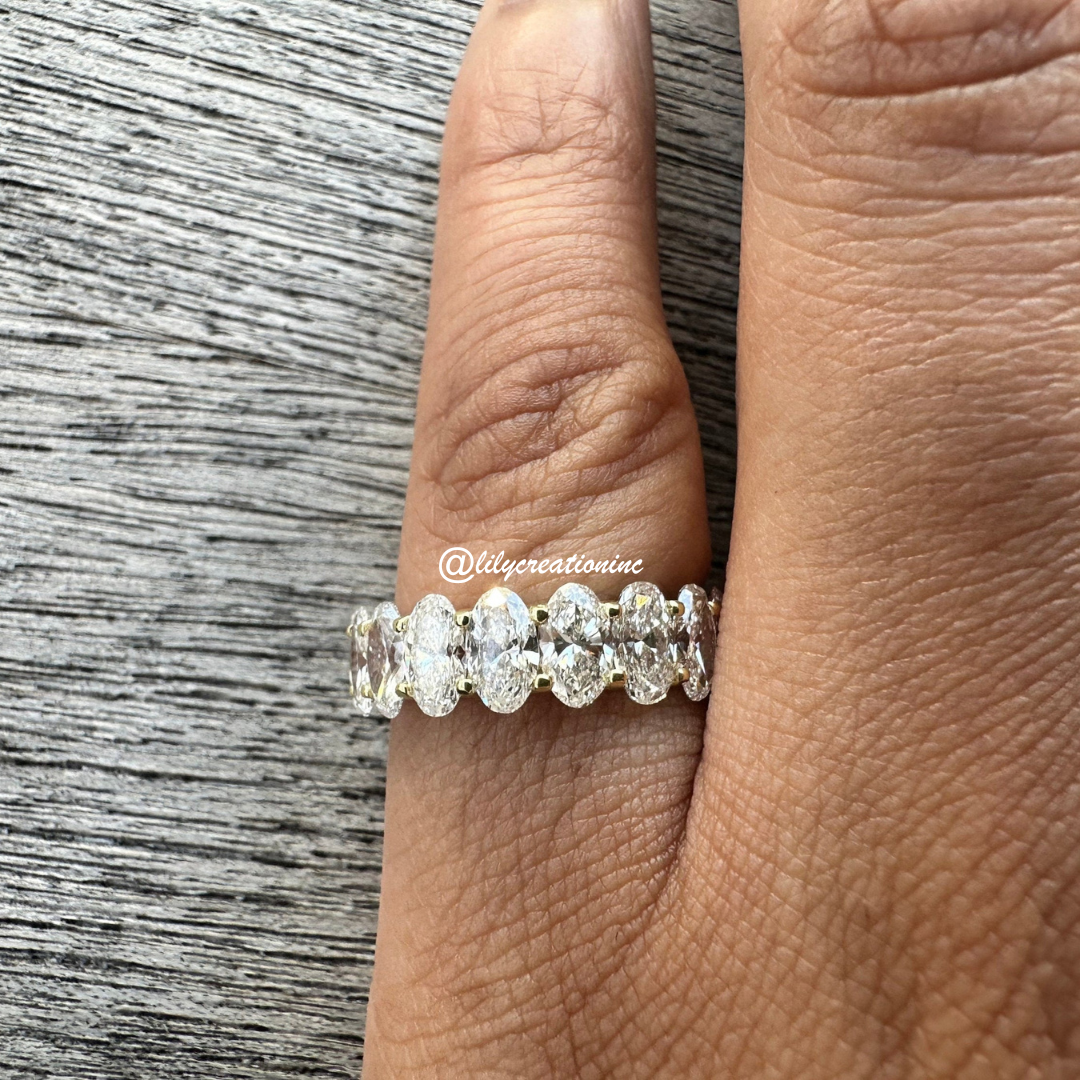5 Carat Oval U-Prong Diamond Eternity Band