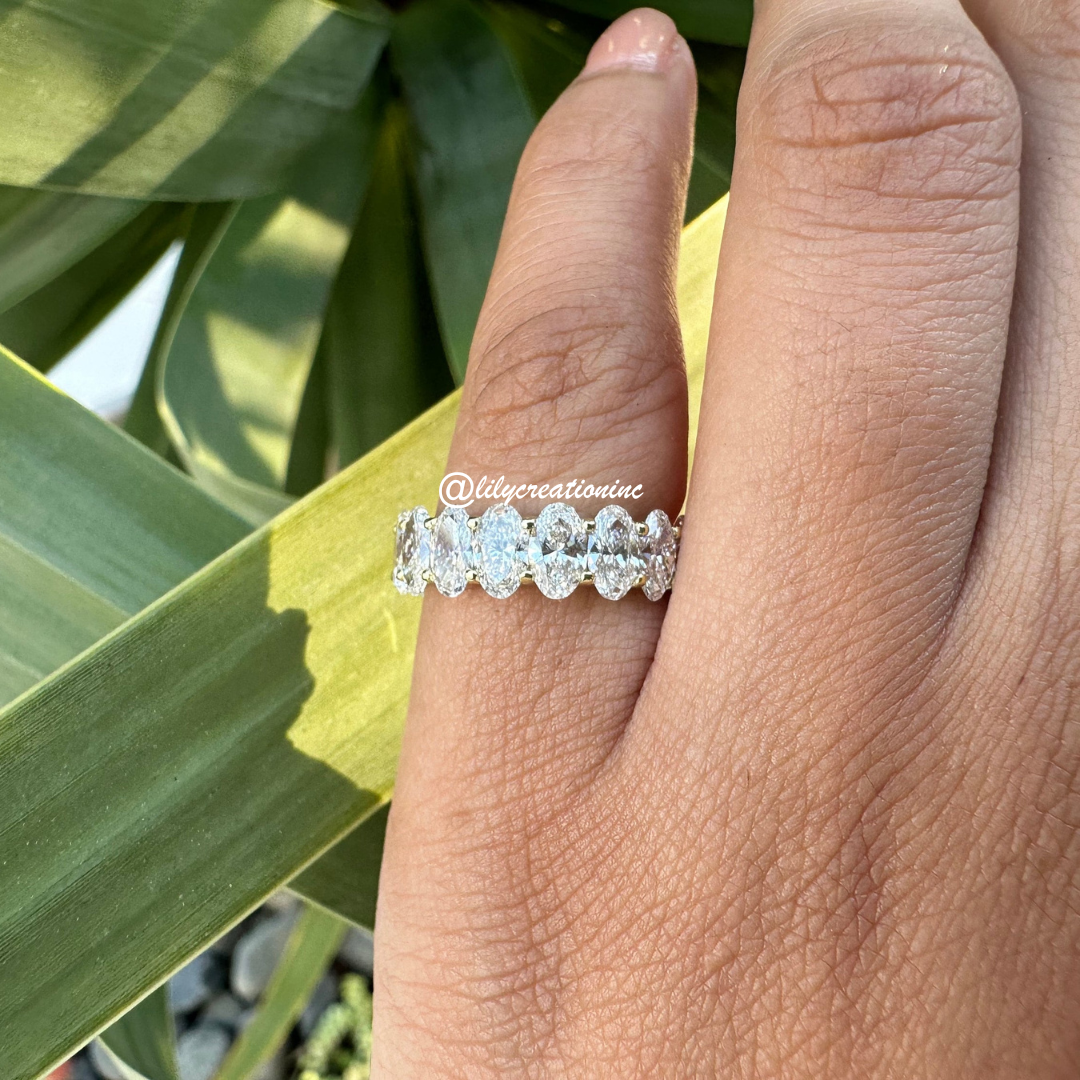 Oval U-Prong Diamond Eternity Band