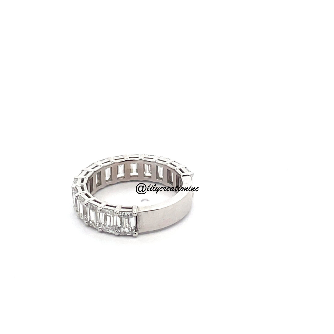 4 Carat Emerald Cut 3/4 Way Diamond Eternity Band