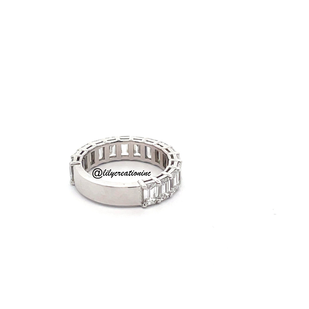4 Carat Emerald Cut 3/4 Way Diamond Eternity Band