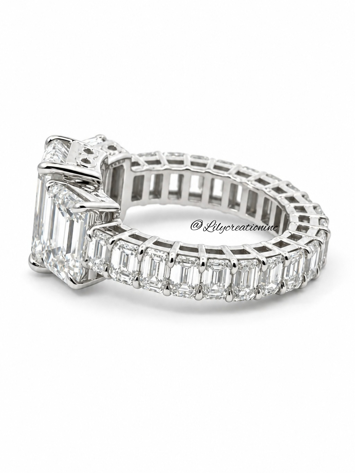 Emerald Cut Three-Stone Lab Grown Diamond Eternity Band