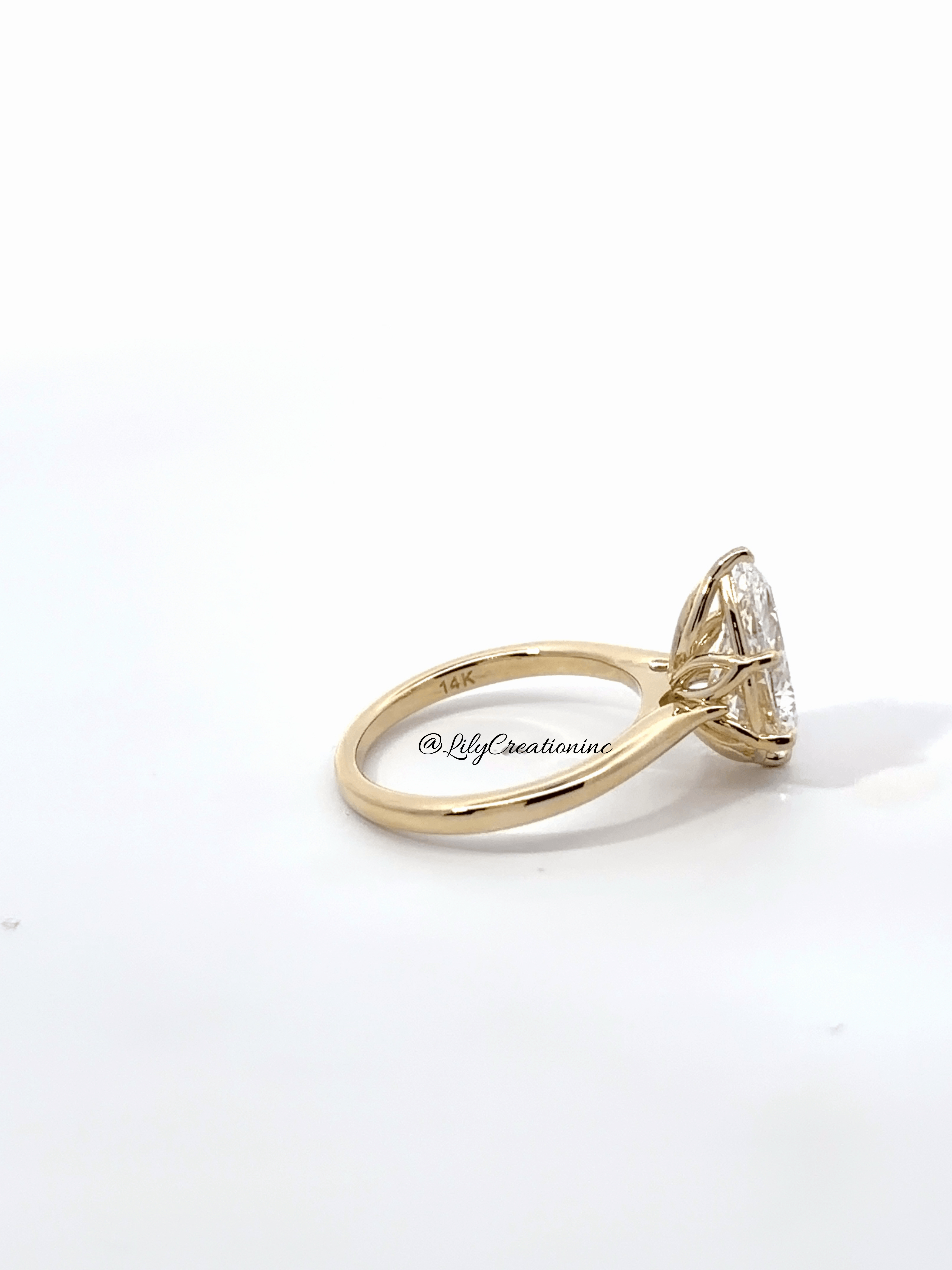 Classic Pear Cut Lab Grown Diamond Engagement Ring
