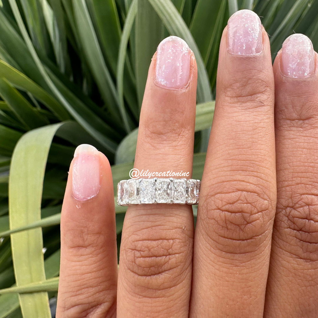 5 Carat Radiant Cut Diamond Eternity Band