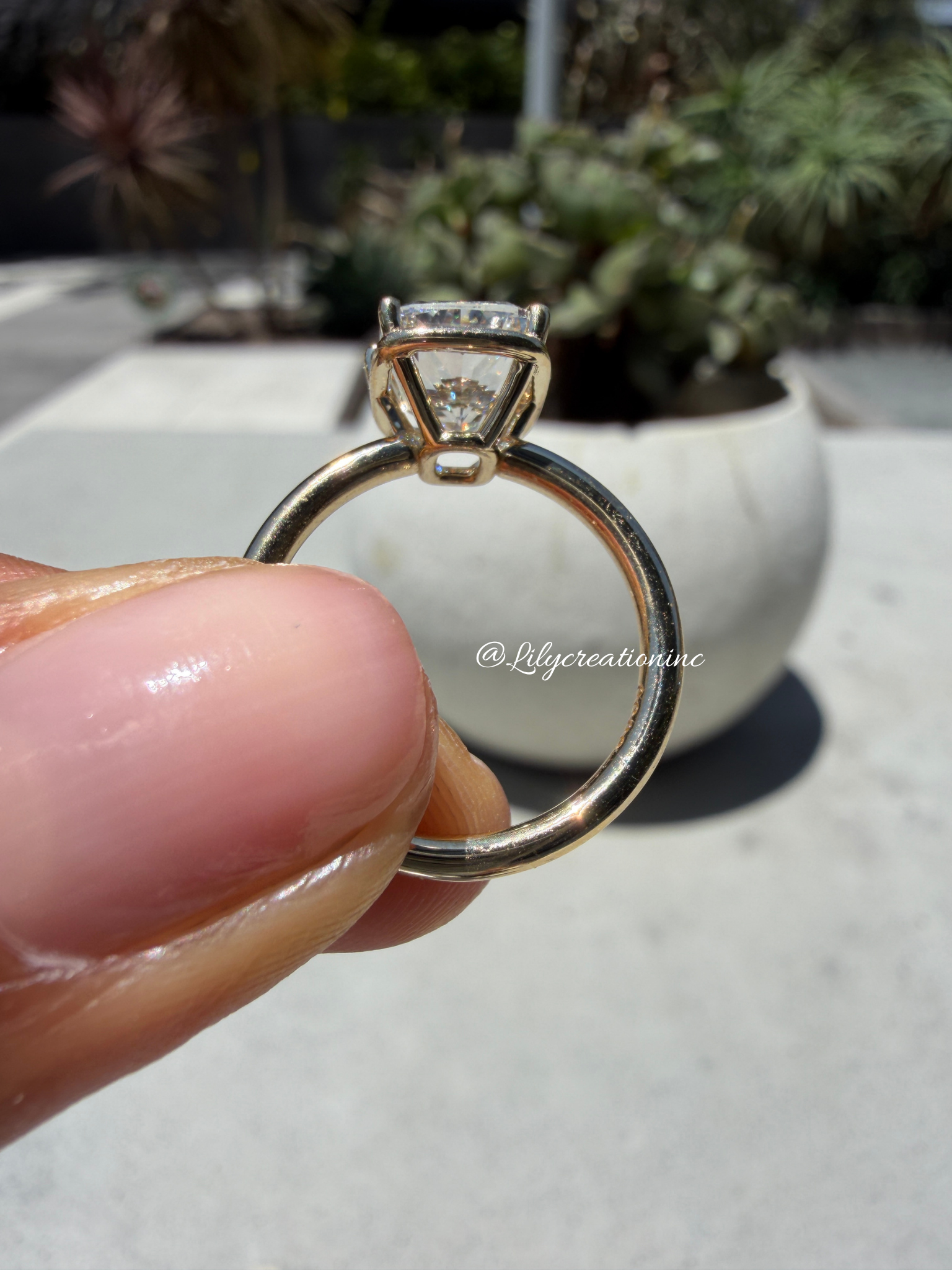 Cushion Solitaire Lab Grown Diamond Engagement Ring
