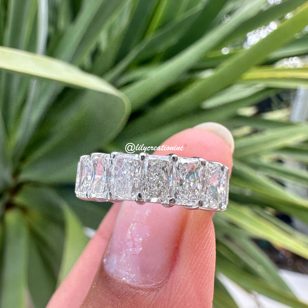 5 Carat Radiant Cut Diamond Eternity Band
