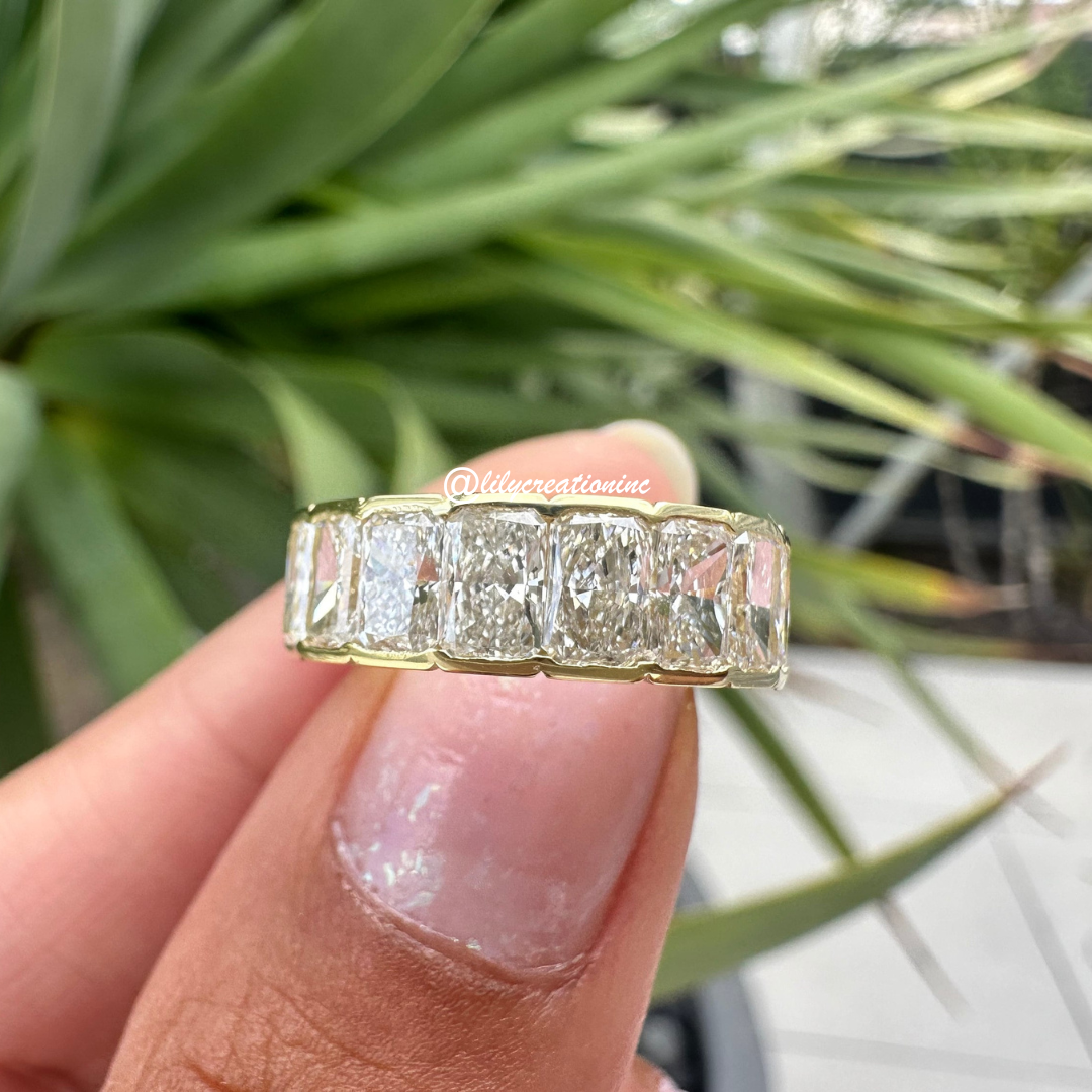 5 Carat Radiant Cut Bezel Set Diamond Eternity Band