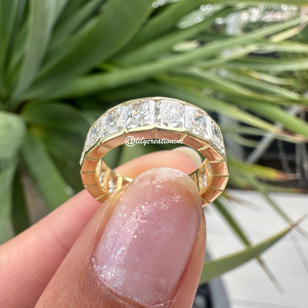 5 Carat Radiant Cut Bezel Set Diamond Eternity Band