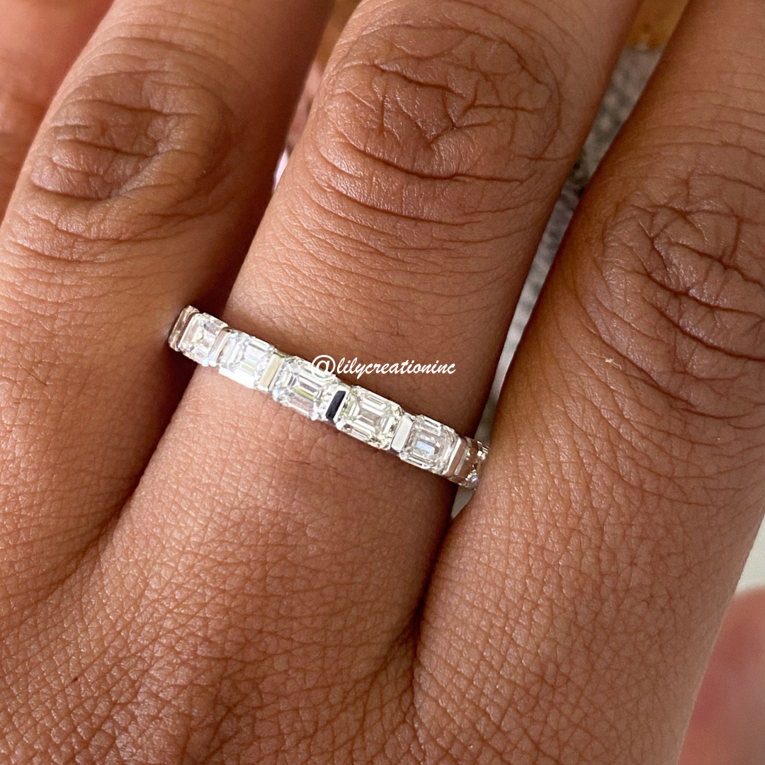 4 Carat Emerald Cut East West Diamond Eternity Band