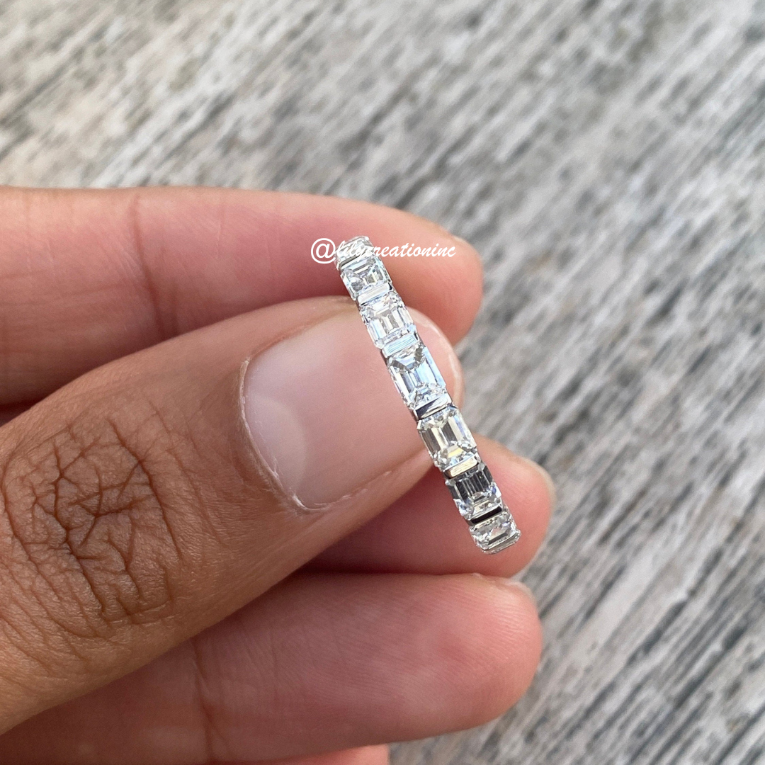 4 Carat Emerald Cut East West Diamond Eternity Band