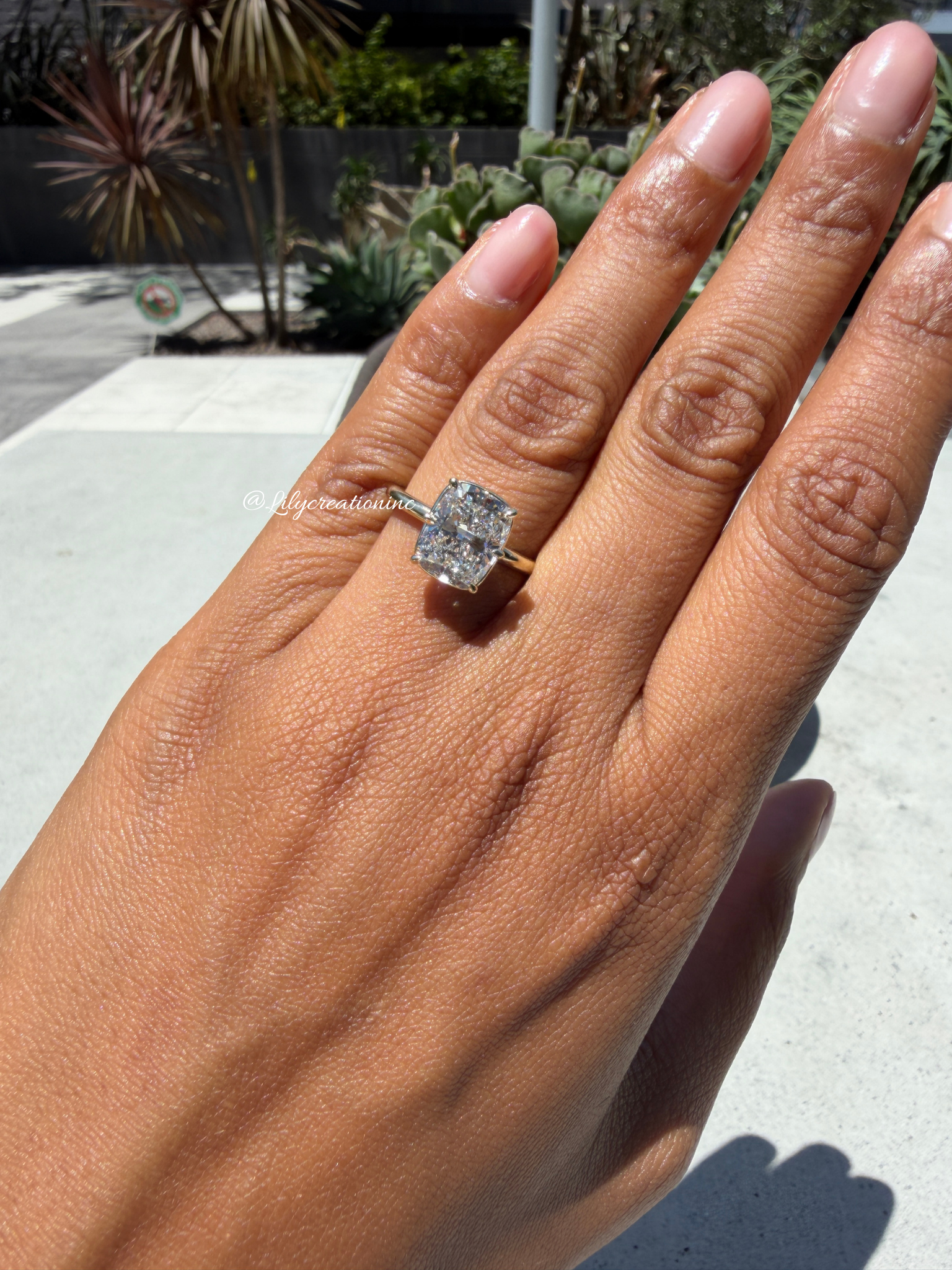 Cushion Solitaire Lab Grown Diamond Engagement Ring