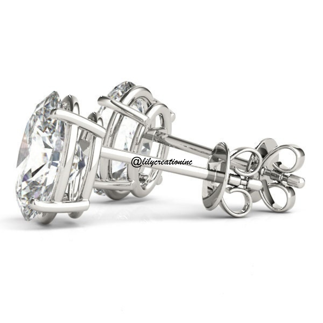 2 Carat Oval Lab Grown Diamond Stud Earrings