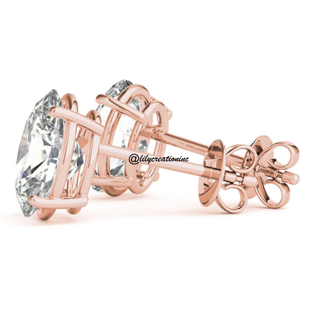 2 Carat Oval Lab Grown Diamond Stud Earrings