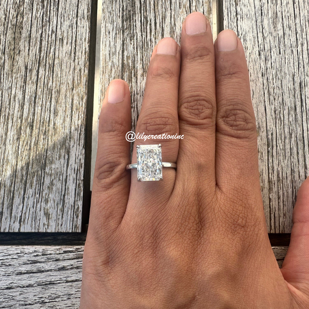 Radiant Cut Solitaire Diamond Engagement Ring
