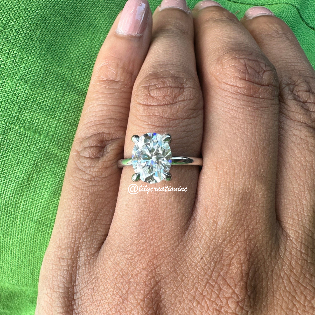 Oval Solitaire Diamond Engagement Ring