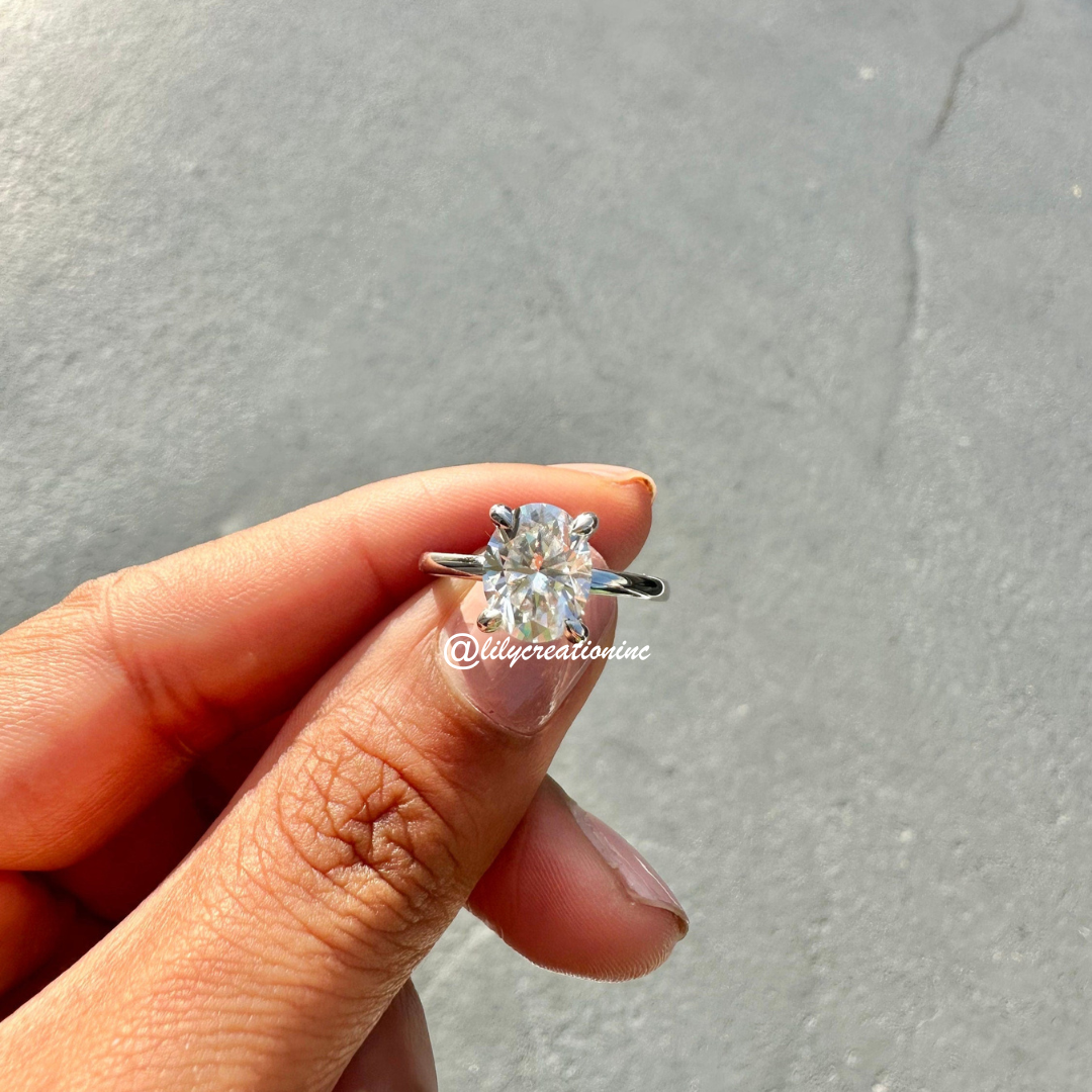 Oval Solitaire Diamond Engagement Ring