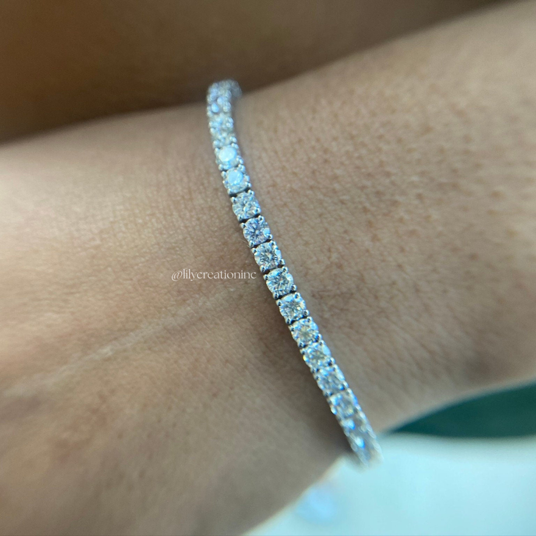 6 Carat Round Lab Grown Diamond Tennis Bracelet