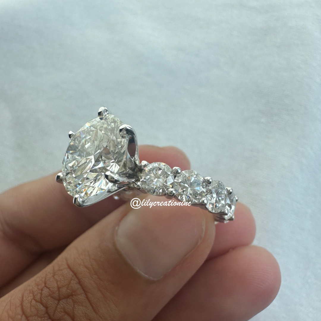 Round Solitaire Eternity Diamond Engagement Ring