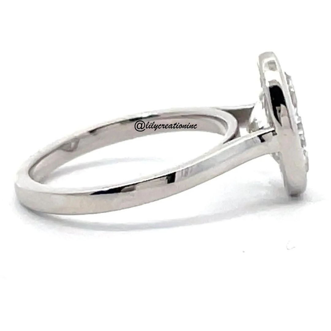 Oval Bezel Set Diamond Engagement Ring