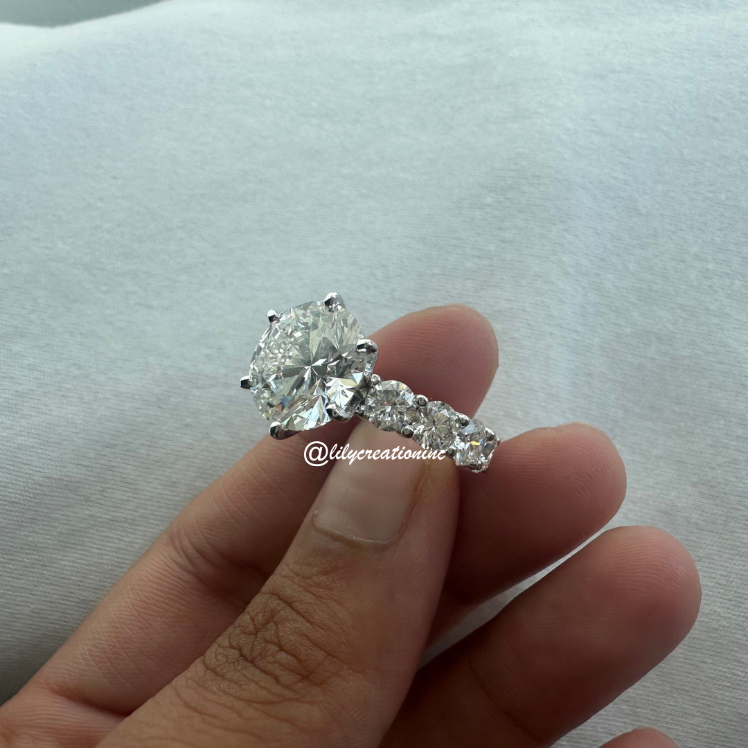 Round Solitaire Eternity Diamond Engagement Ring