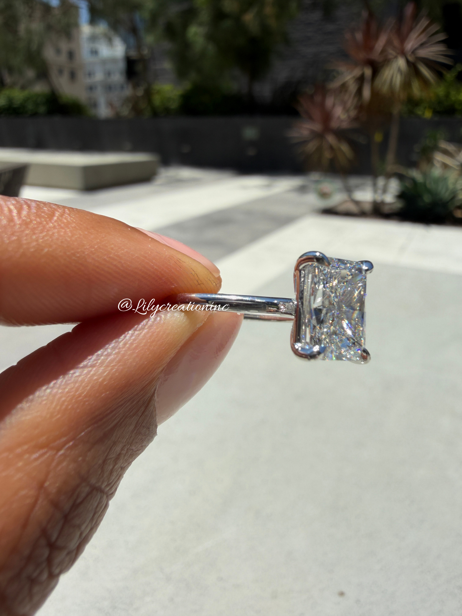 Radiant Cut Solitaire Lab Grown Diamond Engagement Ring