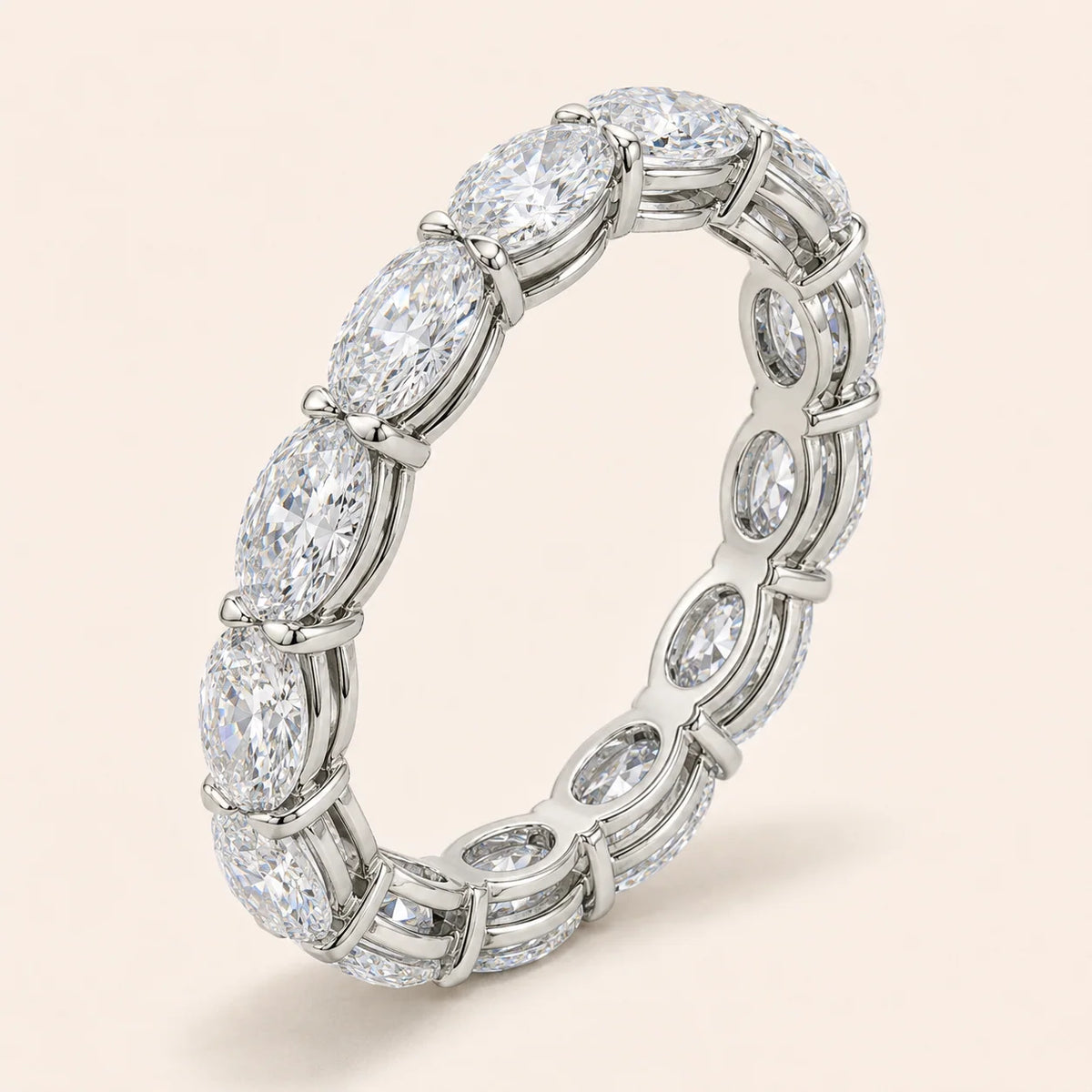 3.90 CTW East-West Oval Diamond Eternity Band 14K Gold