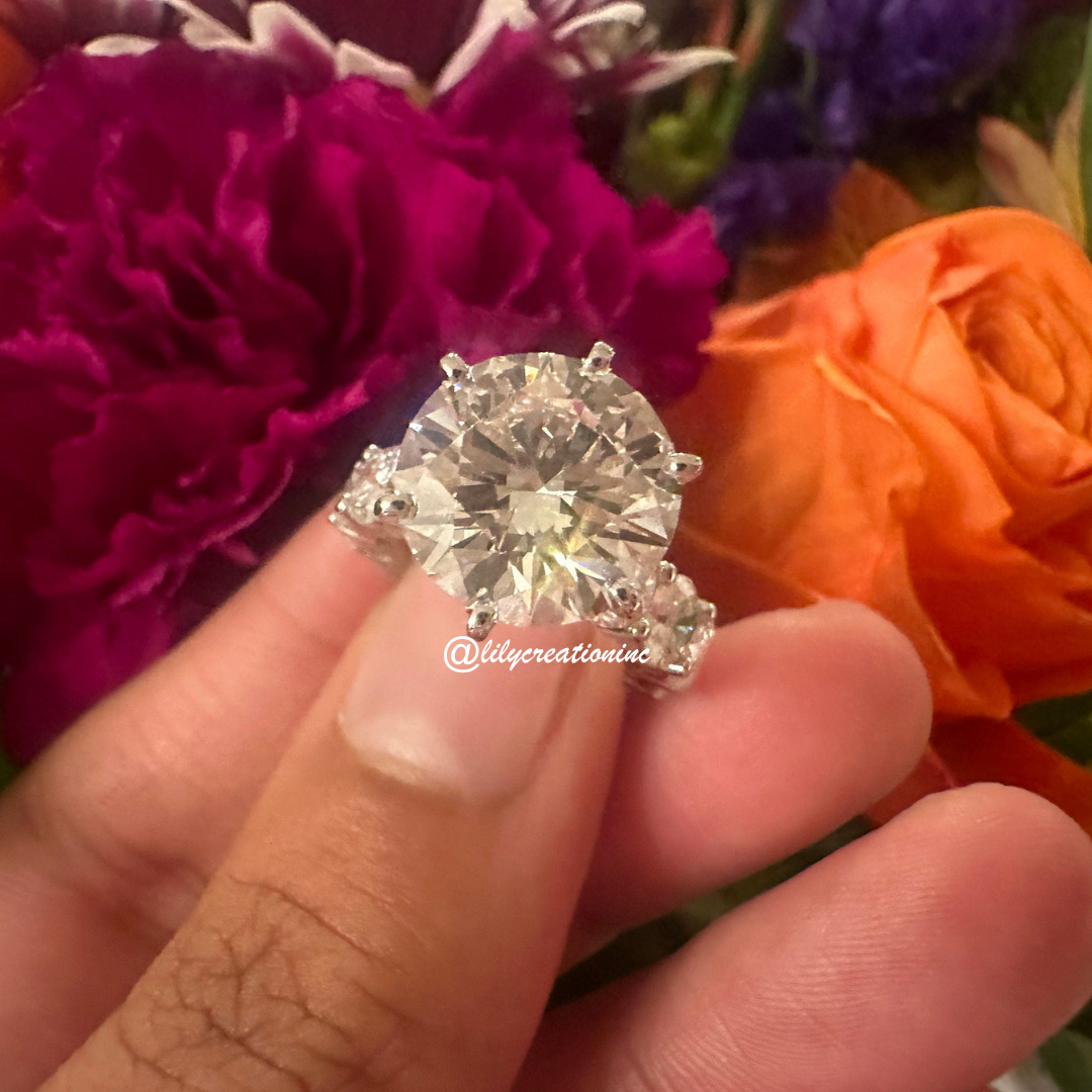 Round Solitaire Eternity Diamond Engagement Ring