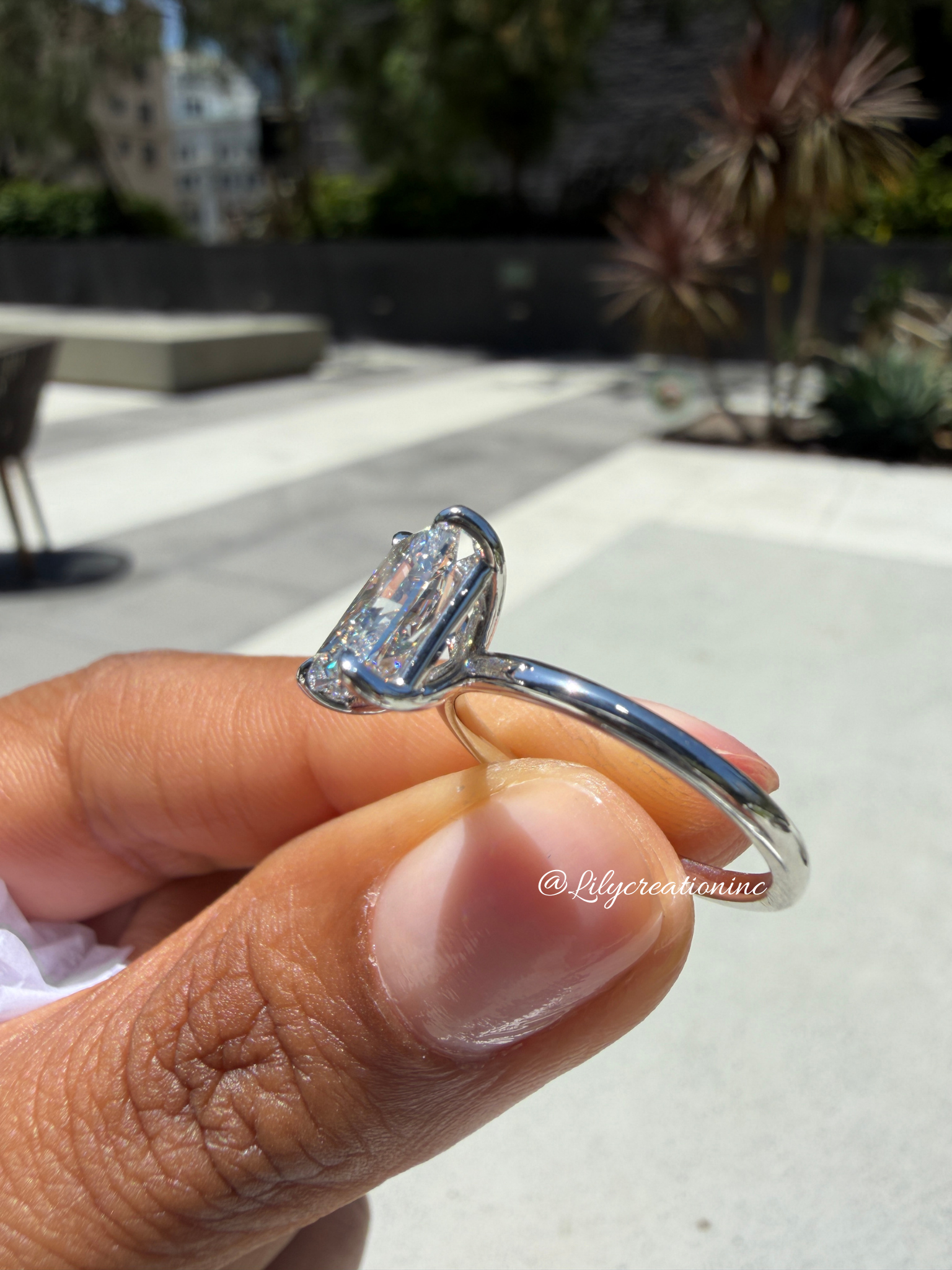 Radiant Cut Solitaire Lab Grown Diamond Engagement Ring