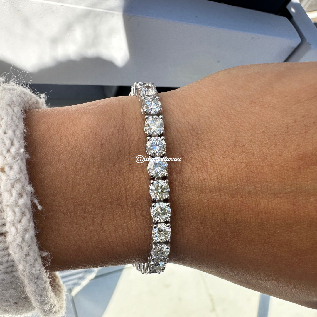 15 Carat Round Lab Grown Diamond Tennis Bracelet