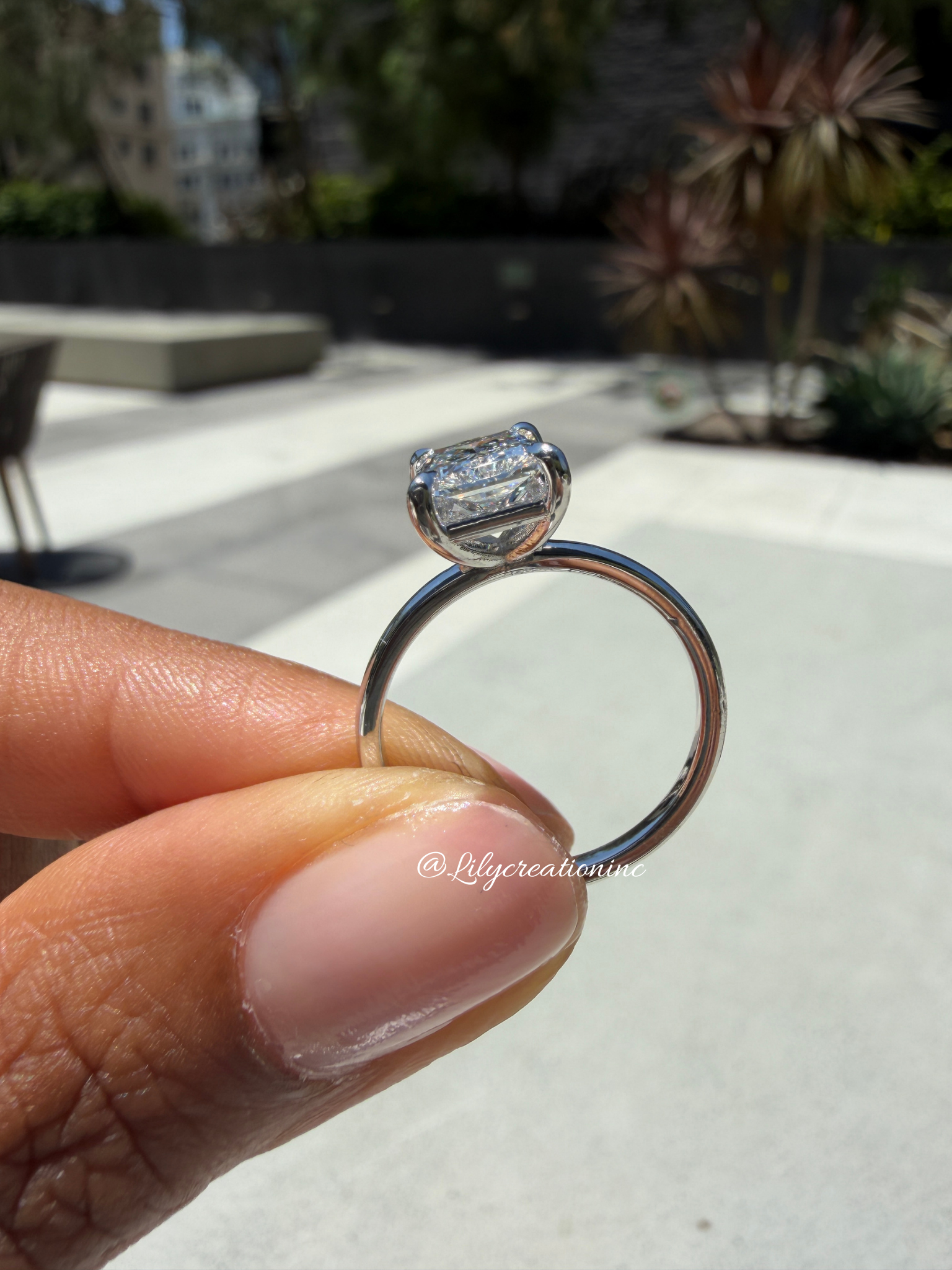 Radiant Cut Solitaire Lab Grown Diamond Engagement Ring