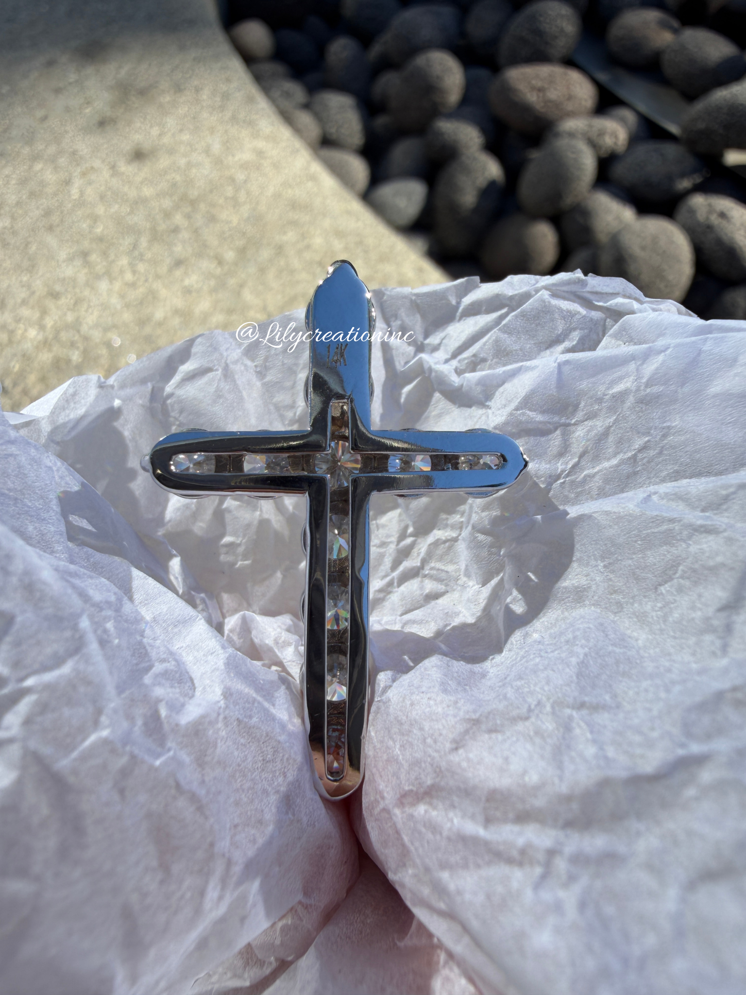 5 Carat Round Lab Grown Diamond Cross Pendant