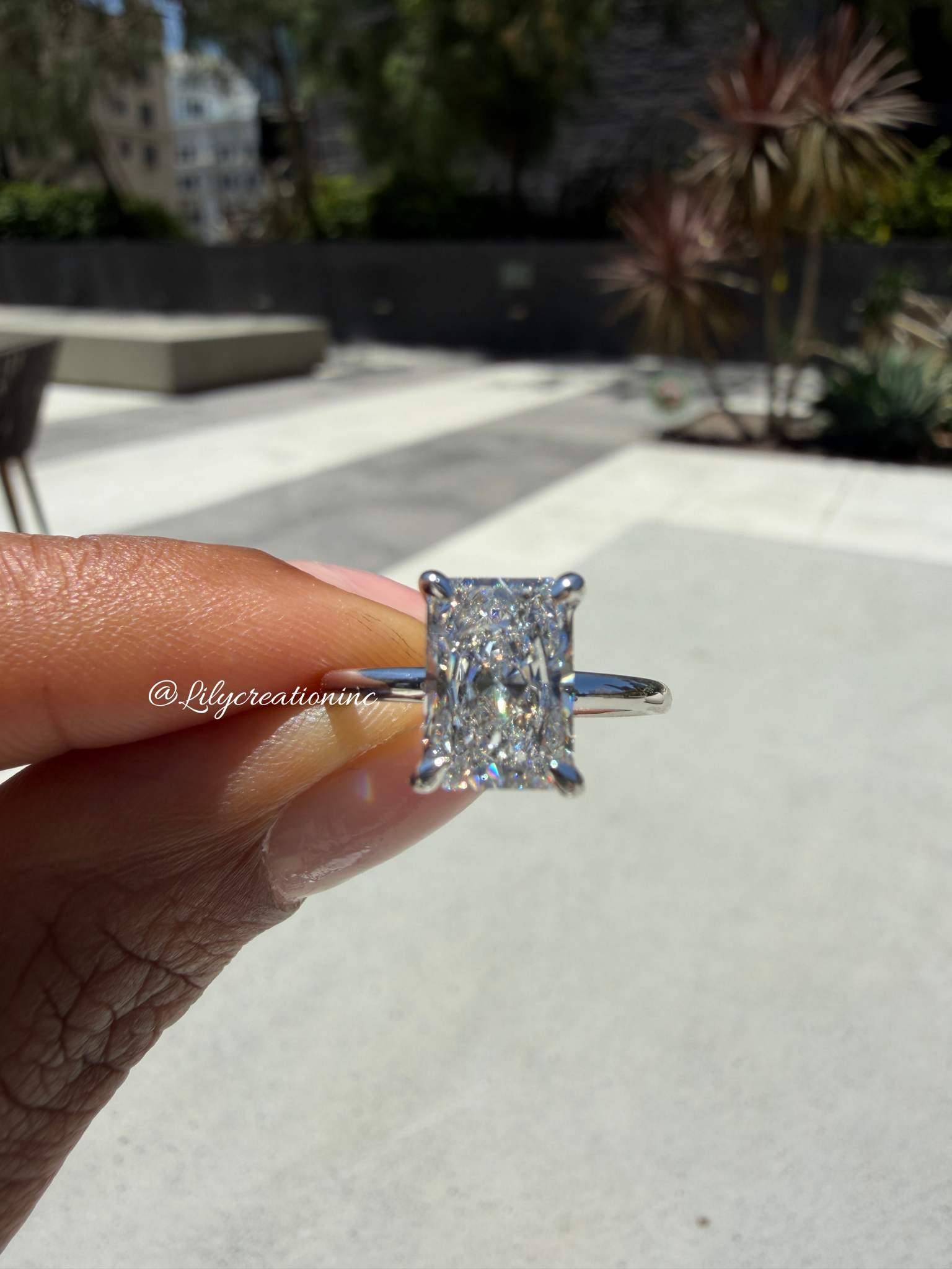 Radiant Cut Solitaire Lab Grown Diamond Engagement Ring