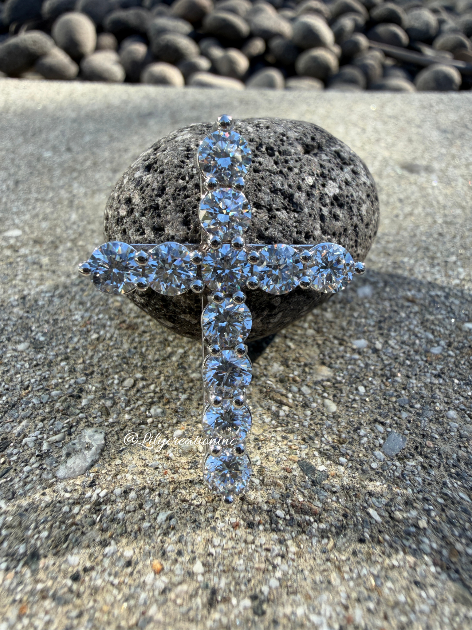 5 Carat Round Lab Grown Diamond Cross Pendant