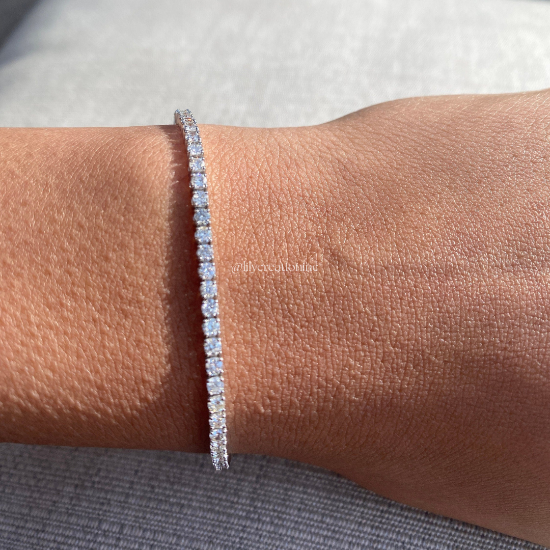 3 Carat Round Lab Grown Diamond Tennis Bracelet