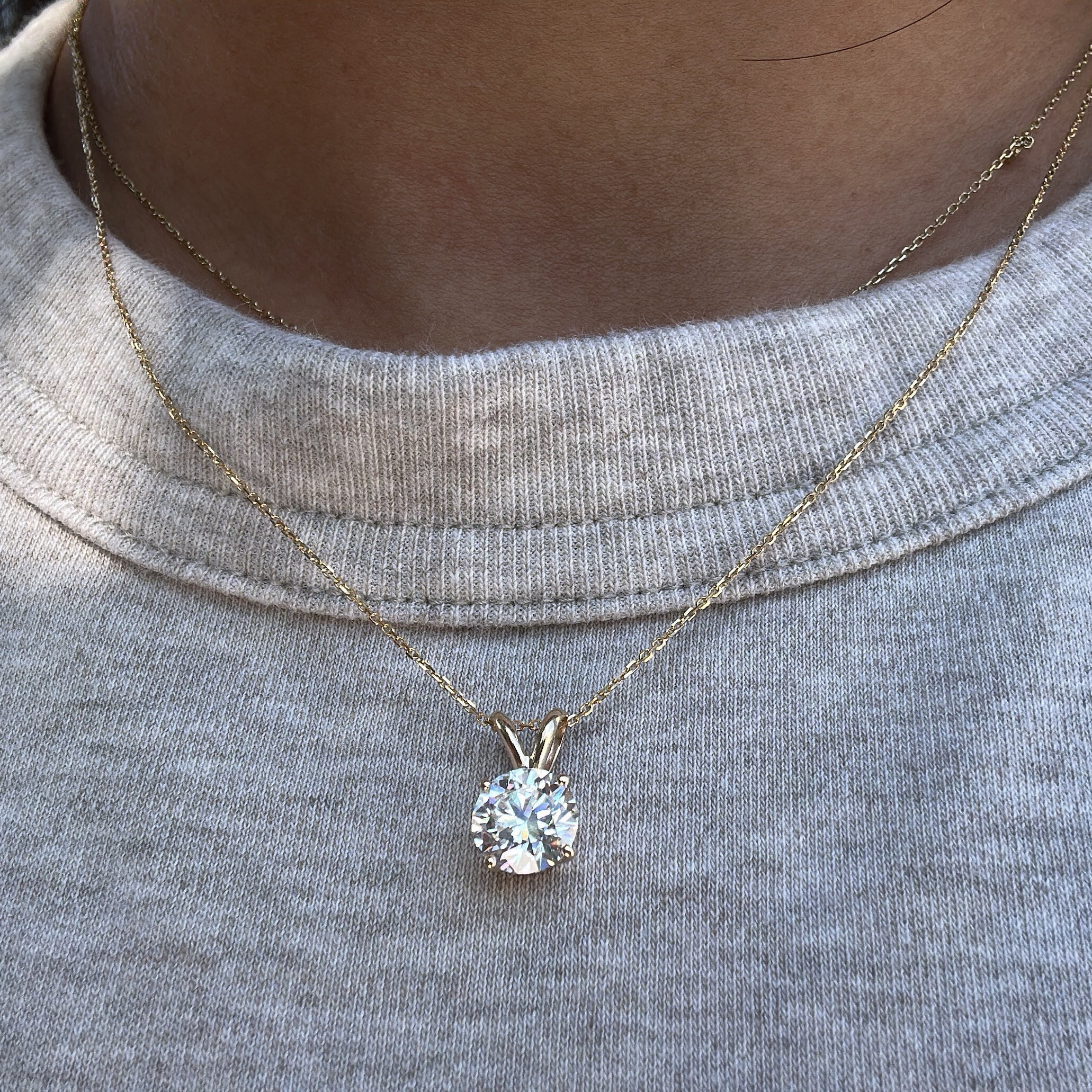 Round Lab Grown Diamond Pendant