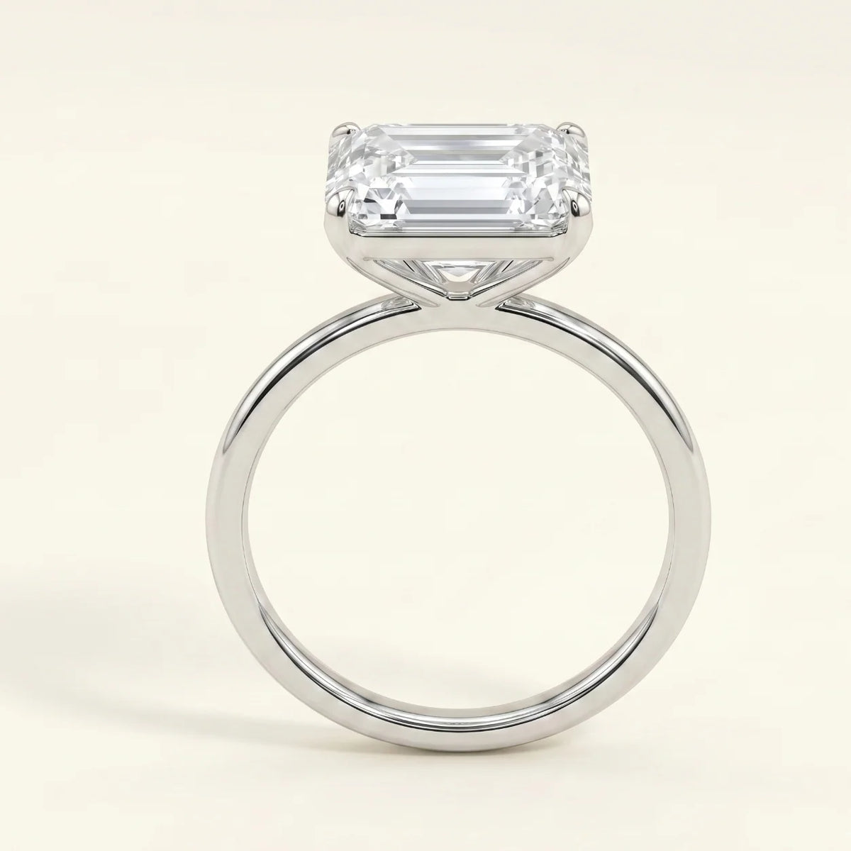 2 Carat Emerald-Cut Solitaire Lab Grown Diamond Engagement Ring 14K Gold