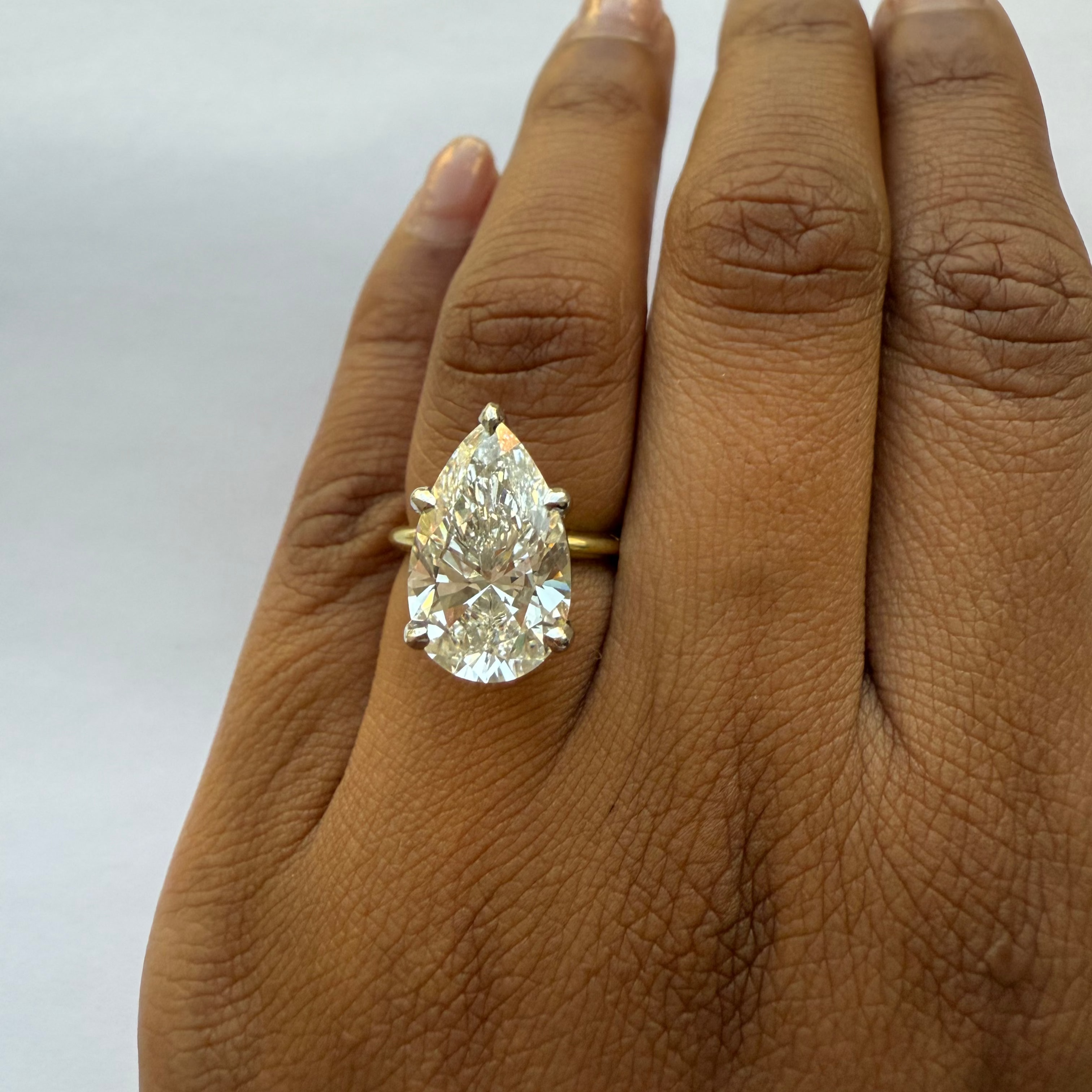 Six-Prong Pear Cut Diamond Engagement Ring