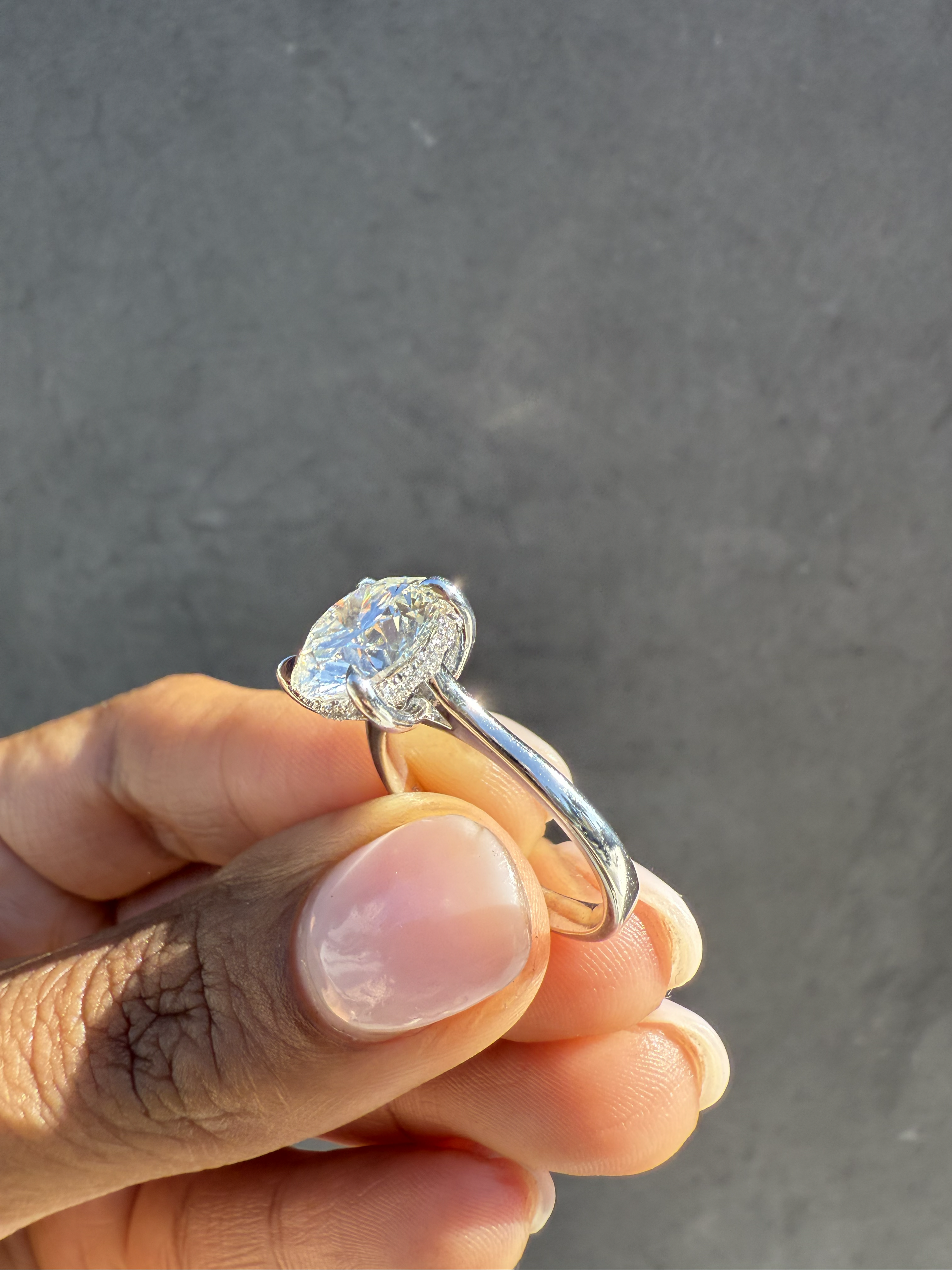 Round with Hidden Halo Lab Grown Diamond Engagement Ring