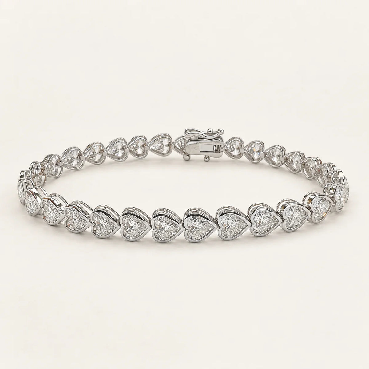 11.90 CTW Heart Lab-Grown Diamond Tennis Bracelet in 14K Gold