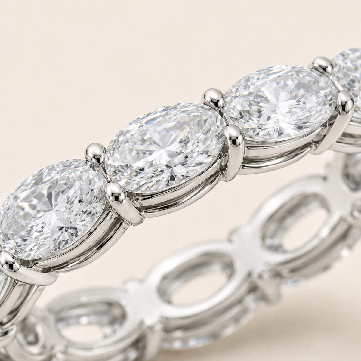 3.90 CTW East-West Oval Diamond Eternity Band 14K Gold