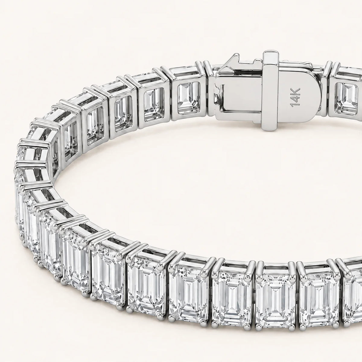 9.80 CTW Emerald-Cut Diamond Tennis Bracelet 14K Gold