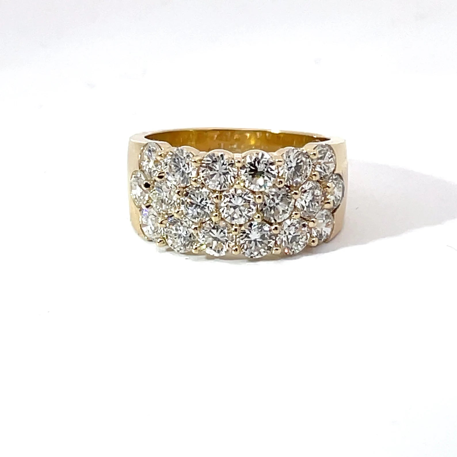 3 Carat 3 Row Round Halfway Diamond Eternity Band