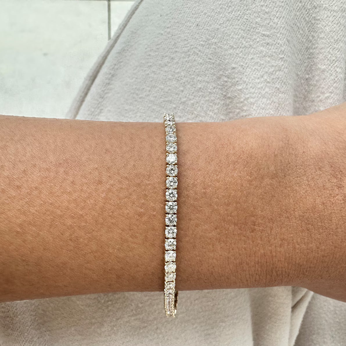 4 Carat Round Lab Grown Diamond Tennis Bracelet