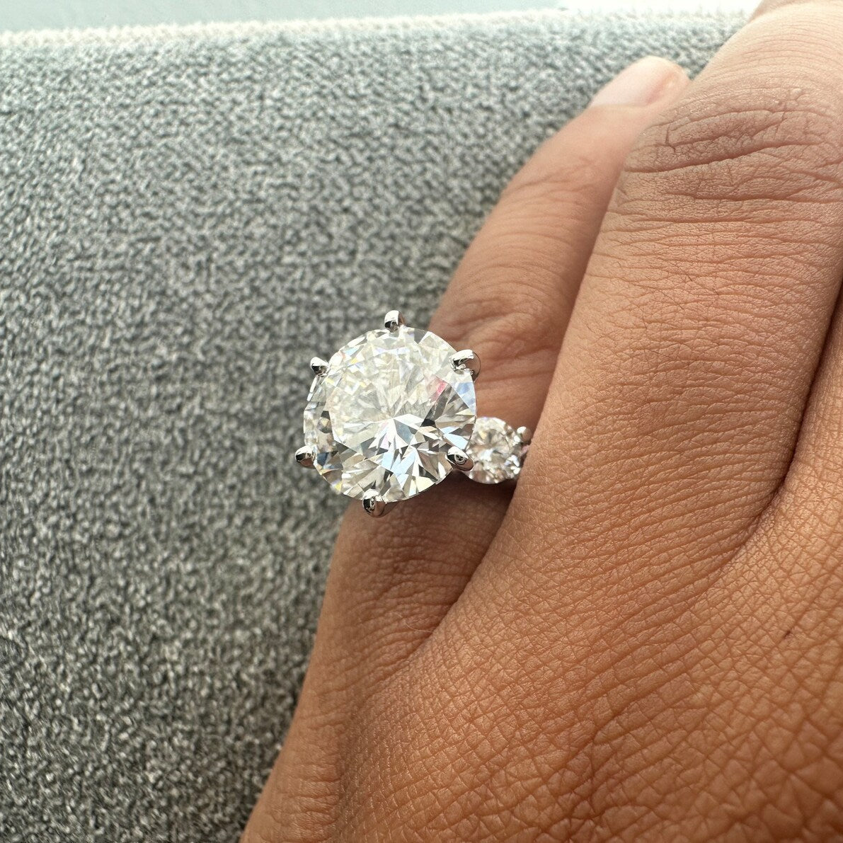 Round Solitaire Eternity Diamond Engagement Ring