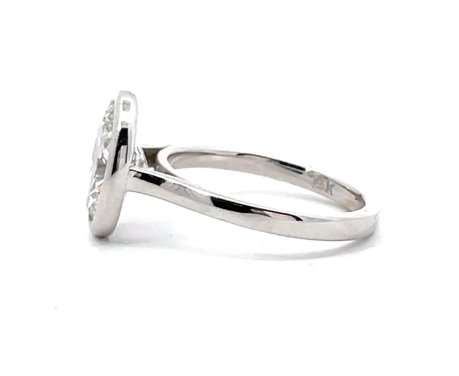 Oval Bezel Set Diamond Engagement Ring