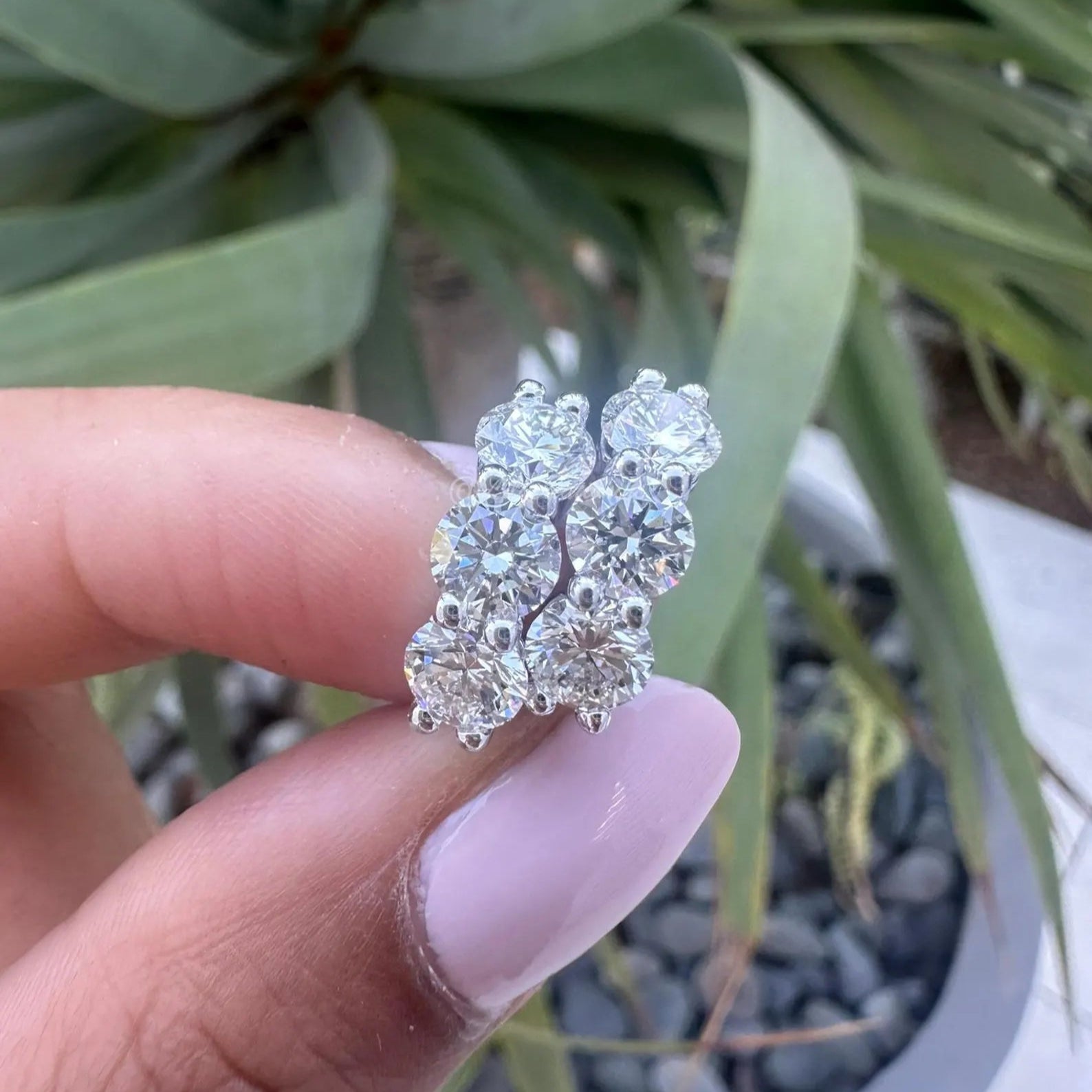 3 Carat Round Lab Grown Diamond Huggie Earrings