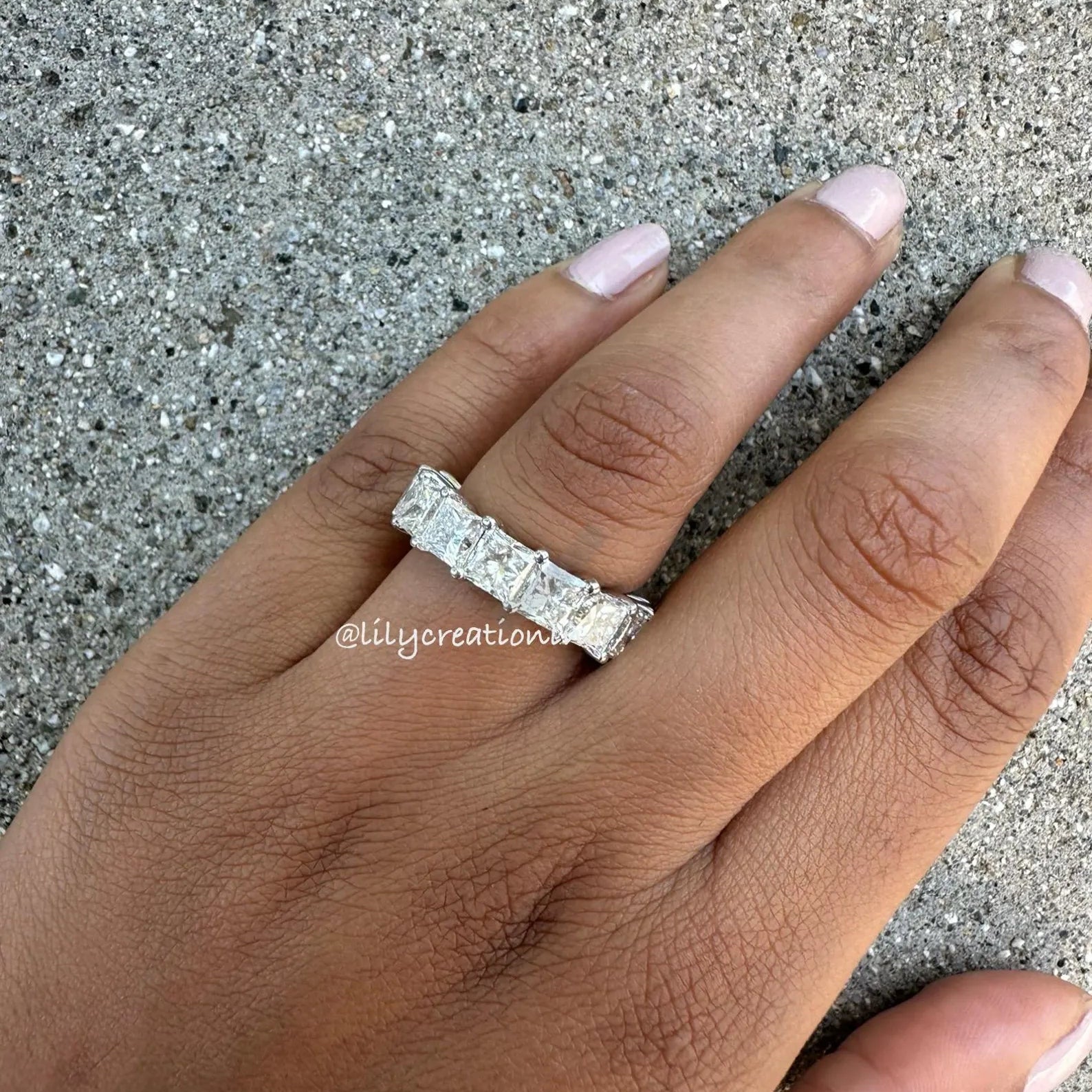 8 Carat Princess Cut Diamond Eternity Band