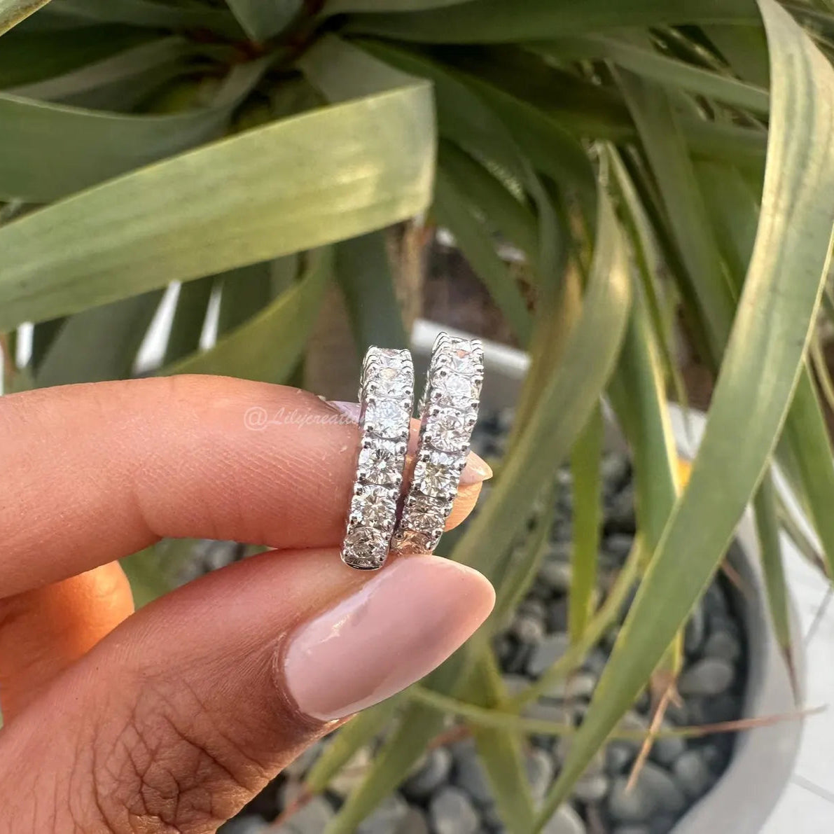 1.5 Carat Round Lab Grown Diamond Huggie Earrings