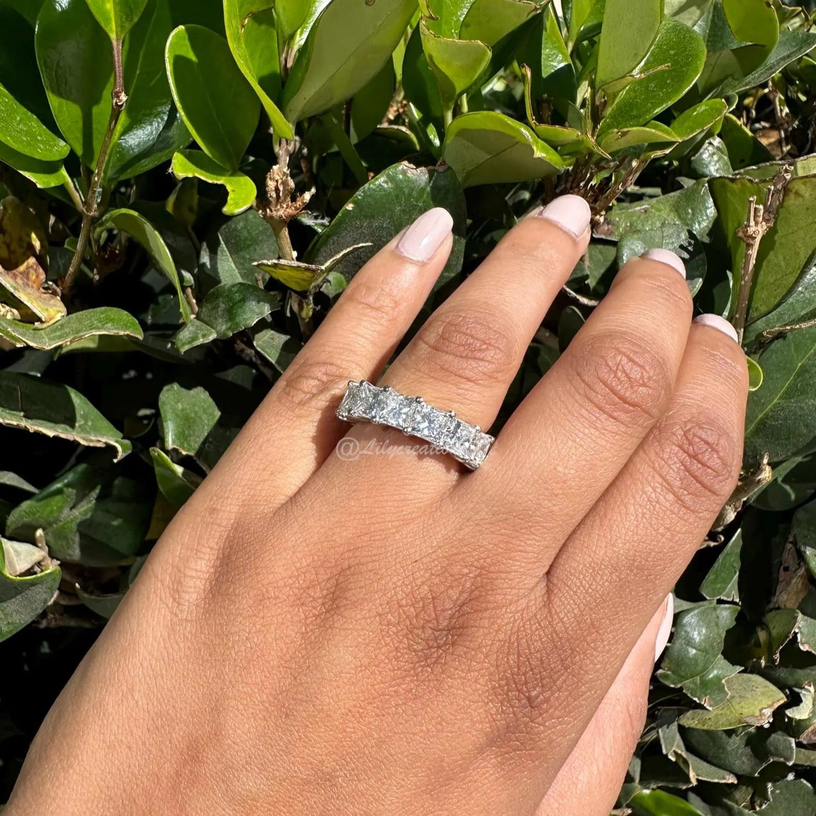 8 Carat Princess Cut Diamond Eternity Band