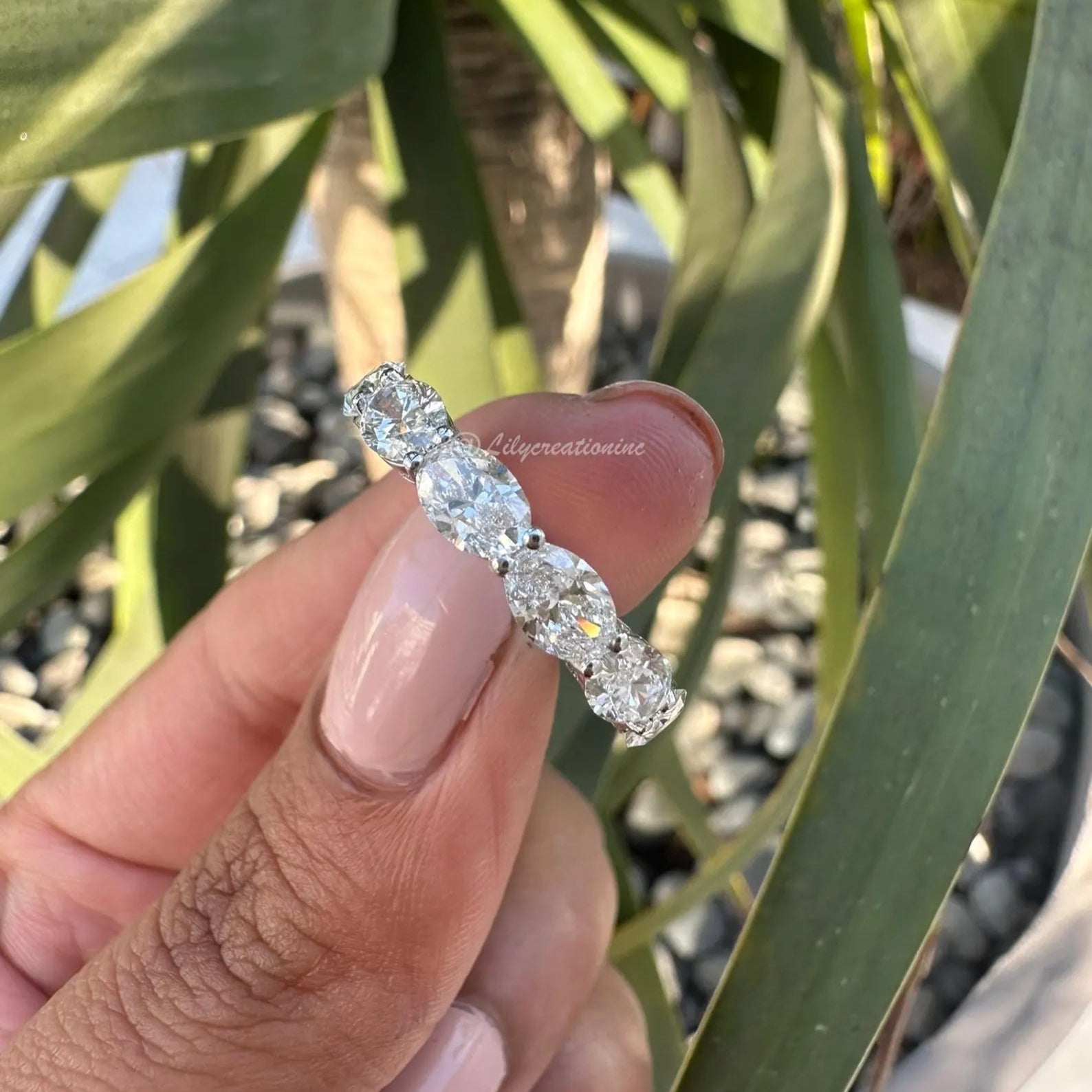 5 Carat Oval East West Diamond Eternity Band