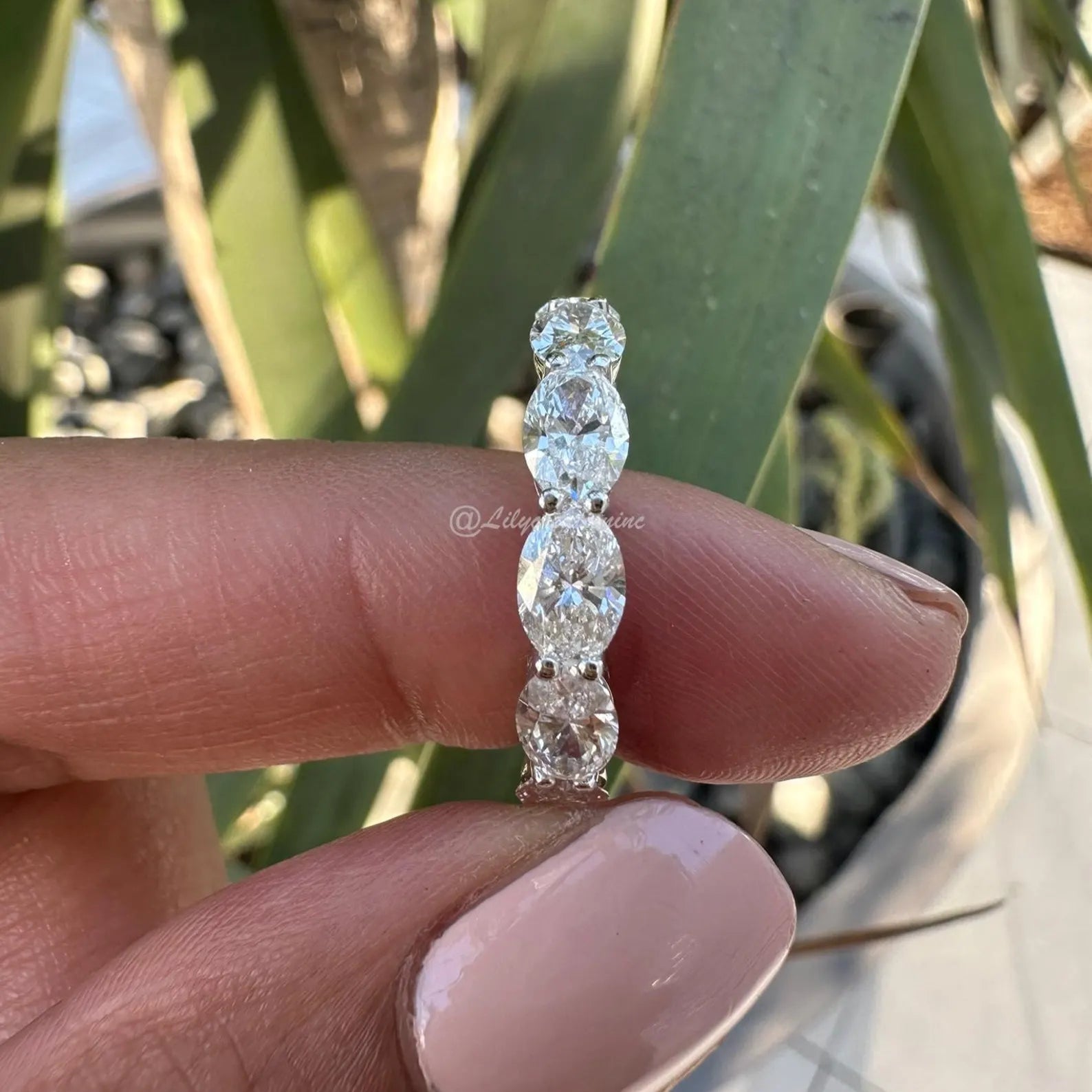 5 Carat Oval East West Diamond Eternity Band